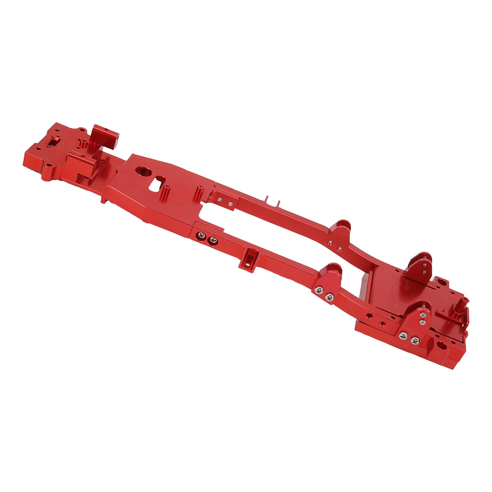 Legierungs-RC-Chassis-Rahmen, CNC-präzisionsgefertigtes Upgrade-Teil aus Eloxiertem Aluminium, mit Einfacher Installation für Ferngesteuertes WPL D12 Im Maßstab 1:10 (Rot)