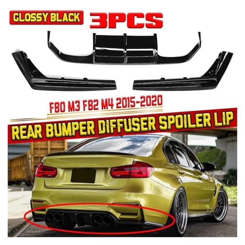 Labio de parachoques trasero de ABS para BMW F82 M4 kit de tres piezas de alta resistencia 2
