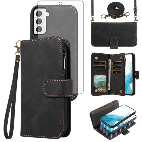 Coque Samsung S22 5G avec fermeture éclair et bandoulière pour vos sorties en ville