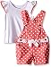 Nannette Little Girls' 2 Piece Shortall Set with Tee and Heart Applique