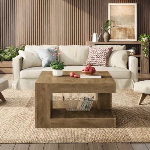 Image of Tribesigns Coffee Table for Living Room, 31.5 inch Square Center Tea Table