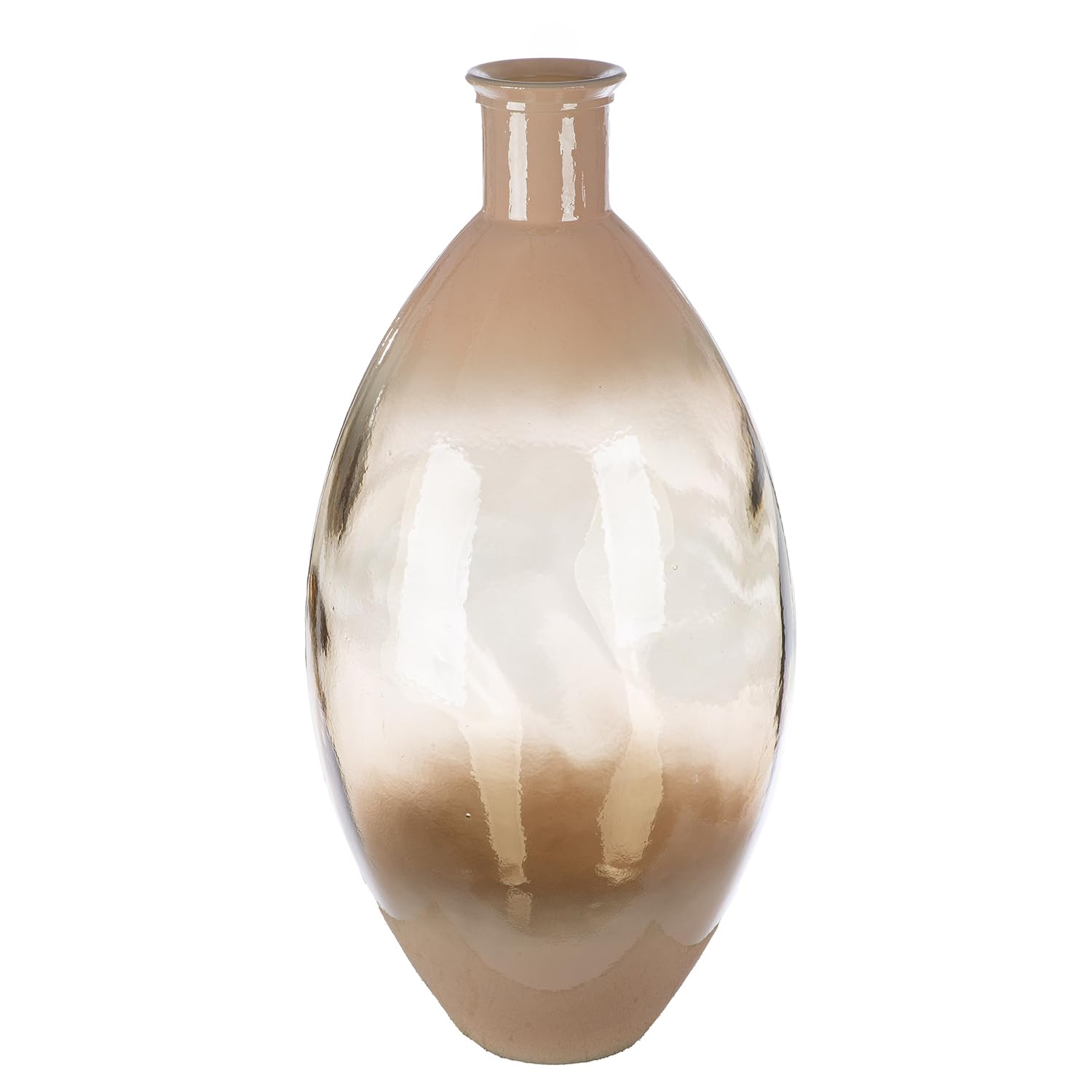 GILDE Novelle Vase - Glass - Bulbous - Height 59 cm x Diameter 29 cm - Brown - Table Vase