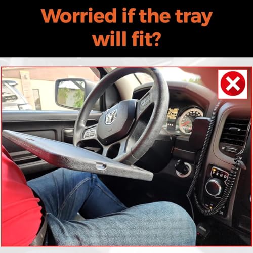 Image of ENRICH UP 2-in-1 Steering Wheel Tray Table & Car Desk - Mint Ring | Car Table Tray for Parked Laptop Work, Meals, Cup Holder Use, Wheel Covers, Pickups, SUVs, and Travel Breaks
