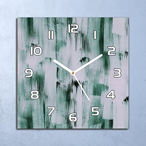Horloge en verre moderne Coloray aiguilles noires 30x30 design luxe
