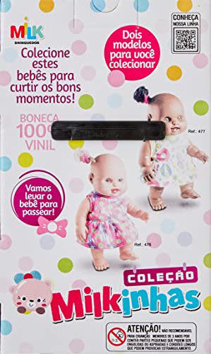 Boneca Milkinha, Milk, Vinil, Negra, 20 cm, Multicor