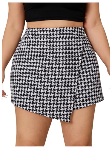 WDIRARA Women's Plus Size Plaid Checkered Skorts...