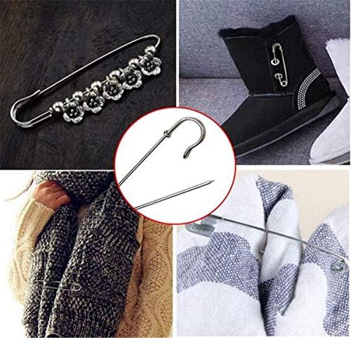 ReachTop Pack of 30 Large Safety Pins, 2.76" Heavy Duty Blanket Pins Bulk Steel Spring Lock Pins Fasteners for Blankets Crafts Skirts Kilts Brooch Making