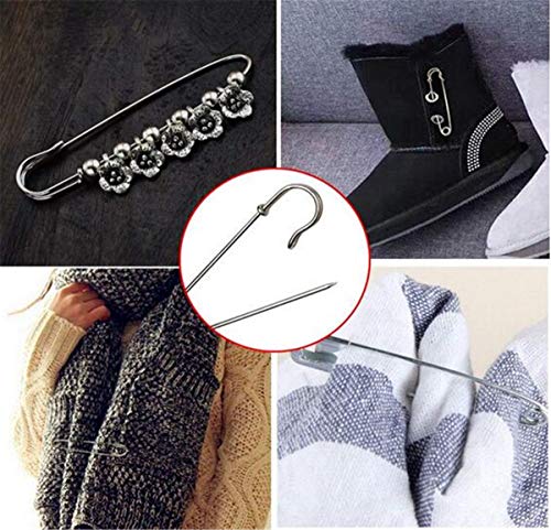 Reachtop Pack Of 30 Large Safety Pins, 2.76" Heavy Duty Blanket Pins Bulk Steel Spring Lock Pins Fasteners For Blankets Crafts Skirts Kilts Brooch Making #TOP4