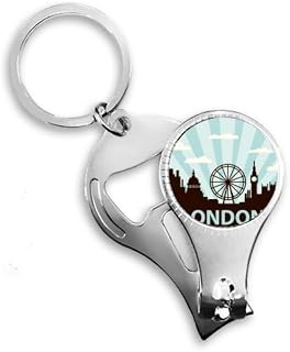 Britain UK London Eye Outline Reino Unido Nail Nipper Ring Chaveiro Abridor de Garrafas Cortador