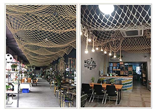 WML Corda de cânhamo antienvelhecimento feita à mão, rede de segurança infantil, rede de decoração p