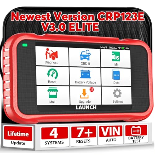Launch Valise Diagnostic Auto Launch CRP123E V3.0 Diagnostic Voiture 4 Système Moteur ABS SRS at Diagnostic Voiture 7 Réinitialisations Huile EPB SAS BMS accélérateur DPF Réinitialisation Purge ABS