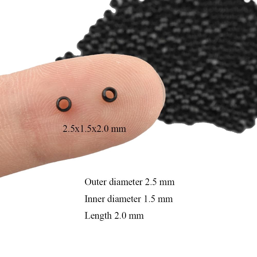 HAHIYO Black 2.5x1.5x2.0mm Micro Links Hair Extension Beads Nano Ring Hair Extensions Rings with Thin Silicone Lining for Invisible Professional Salons Extensions Tool, 500Pcs - Image 2