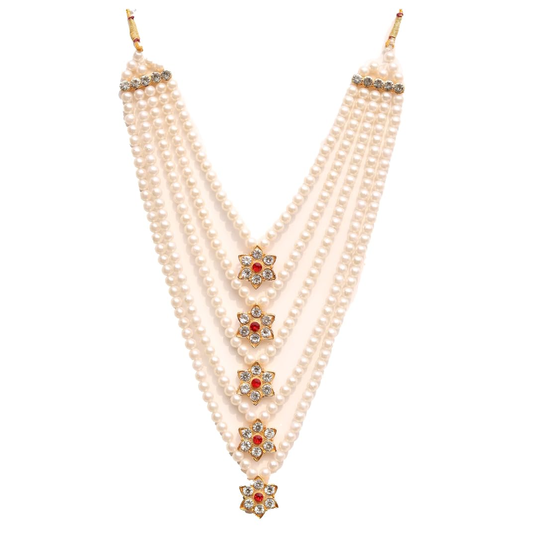 OSI OneStoreIndia Handmade Pearl Stone & Studded AD (American Diamond) Necklace Jewellery For Men/Groom For Wedding(Dhula Mala/Kantha Haar) Or Special Occasions. (7831) (B09RV332HR) Amazon Price History, Amazon Price Tracker