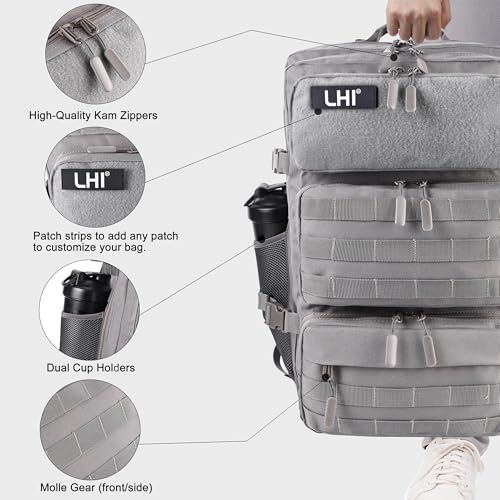 Image of LHI Tactical Military Backpack for Men and Women 25L /35L Army Assault Pack Bag Small Rucksack with Bottle Holder