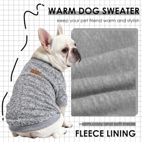 Image of 2 Pcs Dog Sweaters for Small Dogs Girl Boy Winter Fleece Clothes Warm Soft Dog Sweatshirt Outfit for Dogs Cats Pet Apparel