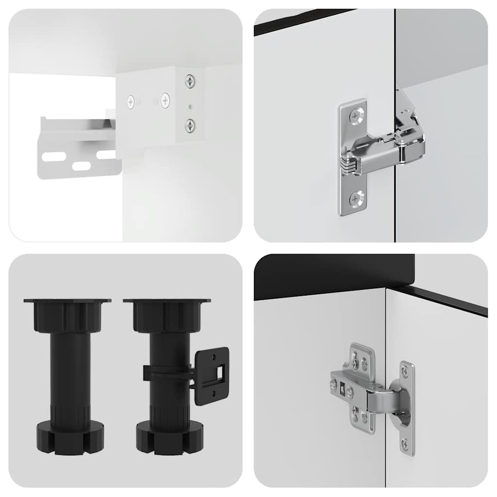 Gecheer Set Mobili da 4 pz Kalmar Neri Legno Multistrato