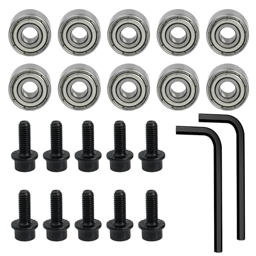 RowGlow 10 pièces roulement pour fraise 4,76x12,7mm avec vis et outil, roulement à billes pour fraise à affleurer defonceuse, pour tours, moteurs,...