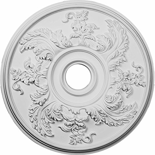 One-Day Sale: Up to 40% Off Ekena Millwork CM23AC Acanthus Twist Ceiling Medallion, 23 5/8"OD x 4 5/8"ID x 1 7/8"P, Factory Primed