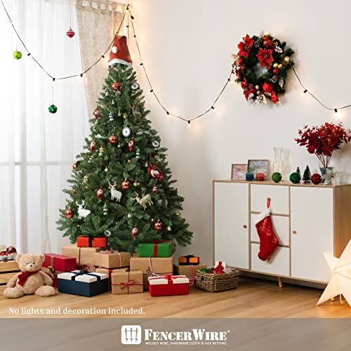 Fencer Wire 7.5 Feet W/ 2,514 Branch Tips, Dunhill Fir Full Artificial Green Christmas Tree For Indoor Home, Office, Party, Holiday Decoration, Premium Pre-Hinged Fake Xmas Tree Includes Metal Stand #TOP6