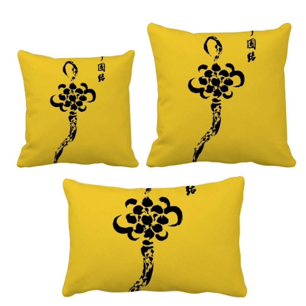 Peinture à l'encre de chine coussin canapé design nœud avec insert pour décor salon