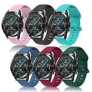 FuzeDa Bracelet pour Huawei Watch GT 2 46mm Bracelet，22mm Bracelet de Sport en Silicone Souple pour Huawei Watch GT 2e/GT 3/GT 3 Pro/GT 2 Pro/Galaxy Watch 3 45mm/Galaxy Watch 46mm Smart Watch