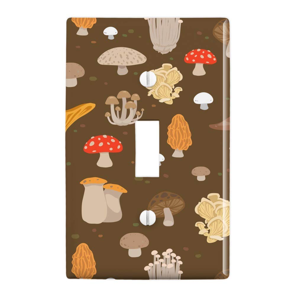 GRAPHICS & MORE Mushroom Fungi Fungus Pattern Plastic Wall Decor Toggle Light Switch Plate Cover