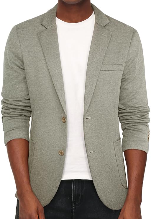 Image of PJ PAUL JONES Men's Casual Knit Blazer Suit Jackets Two Button Lightweight Unlined Sport Coat