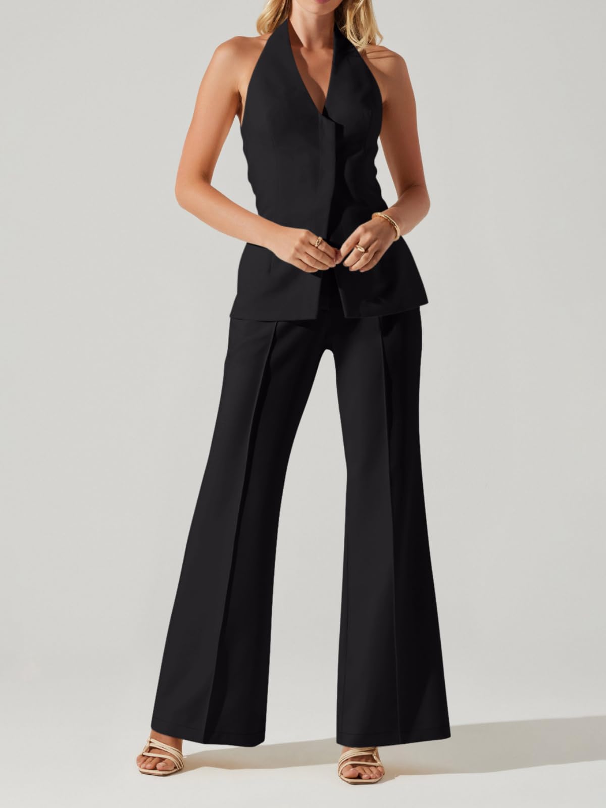 NIMIN Womens Dress Pants High Waisted Business Casual Flare Pants Work Trousers 2025 Fashion Outfits with Pockets