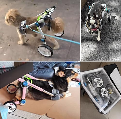 Fauteuil roulant réglable chien Taille M blanc pliable