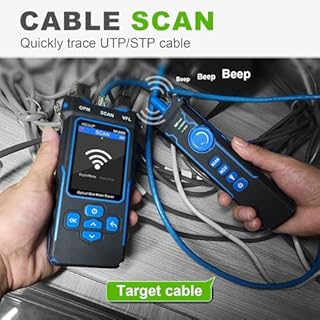 NOYAFA NF-8508 Tester cavo di rete con misuratore di potenza ottico, VFL & Wire Tracer - CAT5/CAT6 Ethernet Cable Toner, RJ45 Network & PoE Tester.