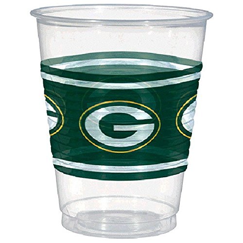 amscan Green Bay Packers Collection Plastic Party Cups Multicolor, 16 oz.