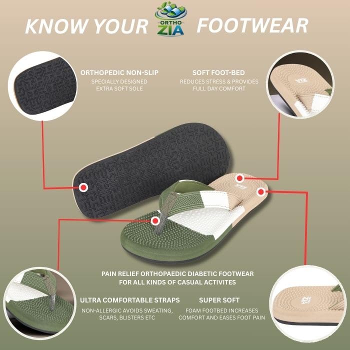 Image of Men's Orthopedic Comfort Flip Flops Slippers | Cushioned Footbed | Anti-Slip Sole | Men,s Slippers