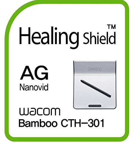 Healingshield �X�L���V�[���t���ی�t�B���� Anti-Fingerprint Anti-Glare Matte Film for Wacom Tablet Bamboo CTH-301 [Front 2pcs + Sueface 1pc]