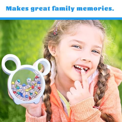 QOMJUFA Kinder Zahndose Milchzähne Jungen Mädchen, Klassische Zahnbox für Milchzähne, 20 Fächer, Weiß, PVC, Reißverschluss, Taufzeremonie