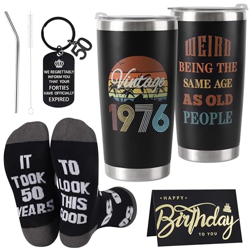 Merclix 50th Birthday Gifts Men Funny 1976 Gift Set 50th Birthday Gifts for Him Dad Husband Uncle Son Brother Ideas