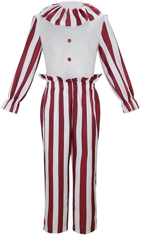 Terrifying Killer Clown Costume Outfits Horror Movie Cosplay Jumpsuit with Mask for Halloween