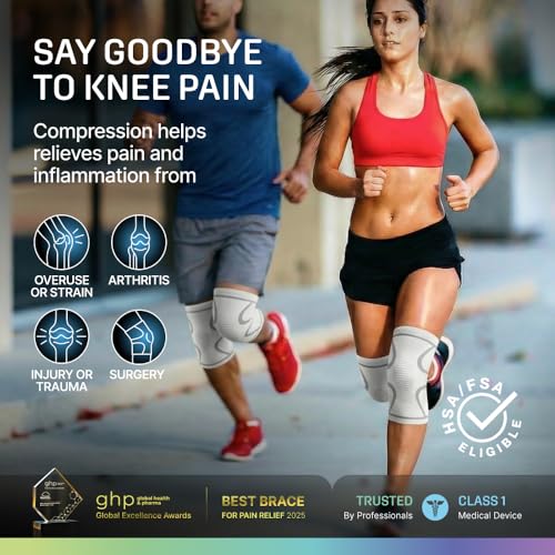 Image of Modvel Compression Knee Brace for Women & Men - 2 Pack Knee Brace for Women Running Knee Pain, Knee Support Compression Sleeve, Workout Sports Knee Braces for Meniscus Tear ACL & Arthritis Pain Relief