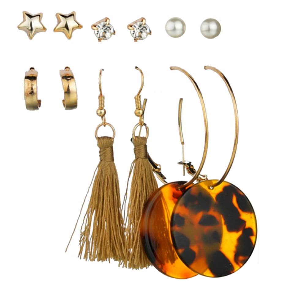 Image of ANNACREATIONS Stylish combo of pearl stud hoop earrings set for Women Girls