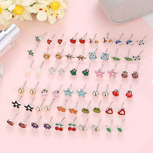 Labota, set di 42 paia di orecchini a lobo in