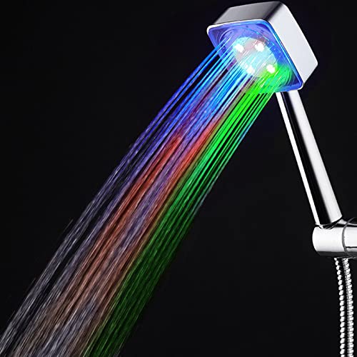 Shower Head Led Color Changing, Filter Filtration Water Saving Spray Handheld Showerheads For Dry Skin & Hair, High-Pressure Handheld Shower Head With Temperature-Controlled, Easy To Install #D #TOP4