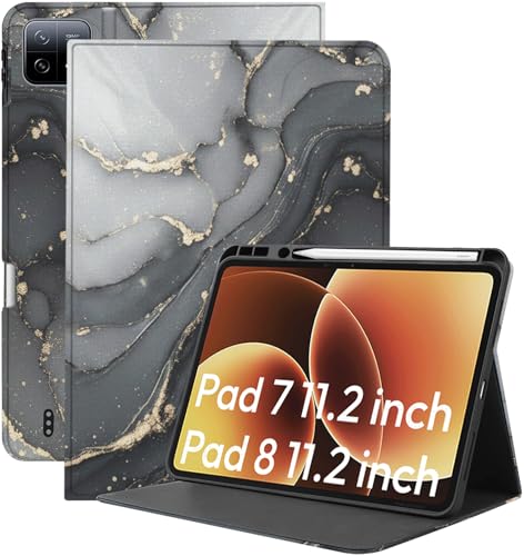 Image of Robustrion Cover for Xiaomi Pad 8 /8 Pro /Xiaomi Pad 7 /7 Pro Cover Case with [Pencil Holder], Folio Flip Cover with Tablet [Auto Sleep Wake] - Ocean Black