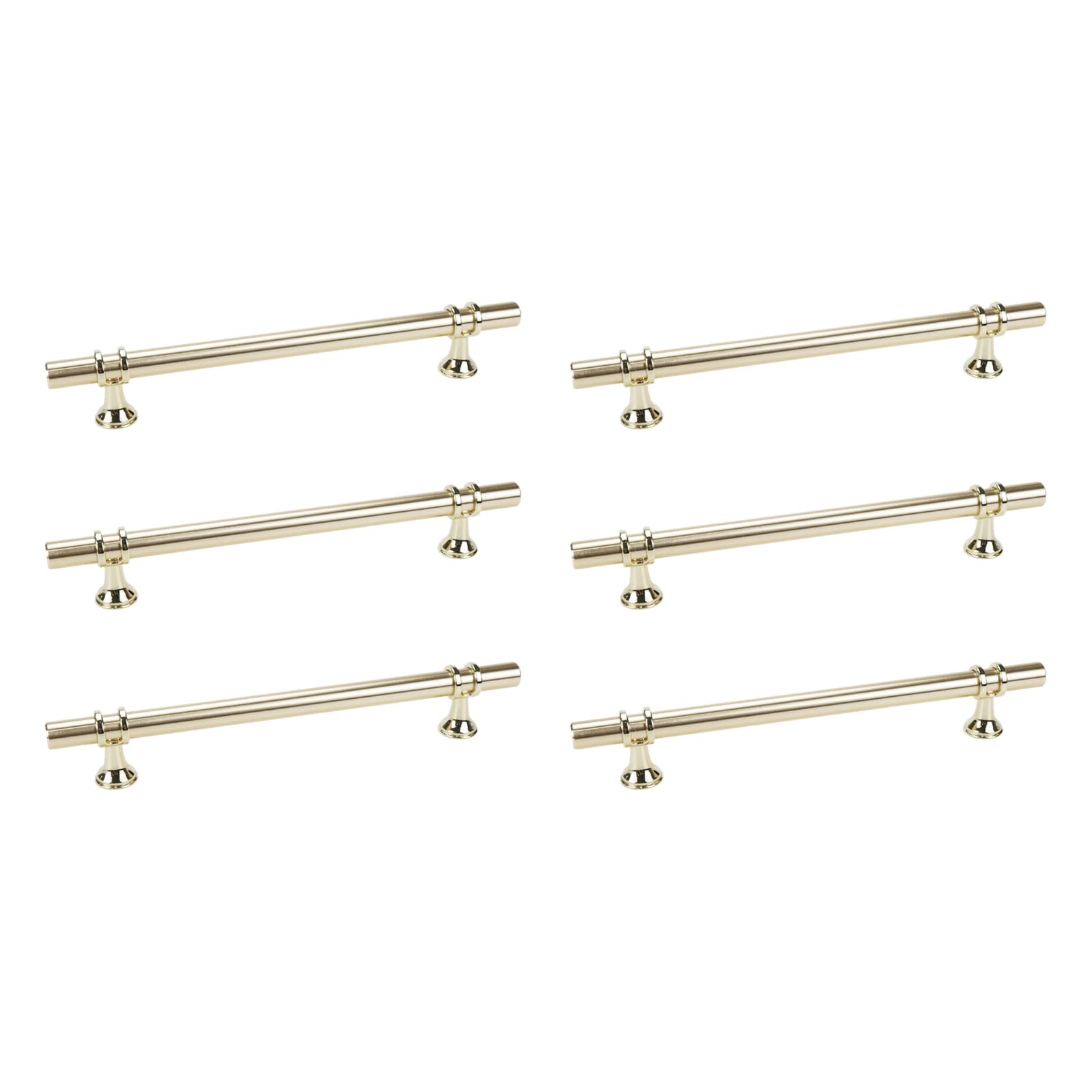 Mewutal 6PCS Gold Cabinet Handles 160mm/6.3" Drawer Pulls Zinc Alloy + Aluminum Alloy Dresser Knobs for Bathroom Cabinet Bedside Table Wardrobe