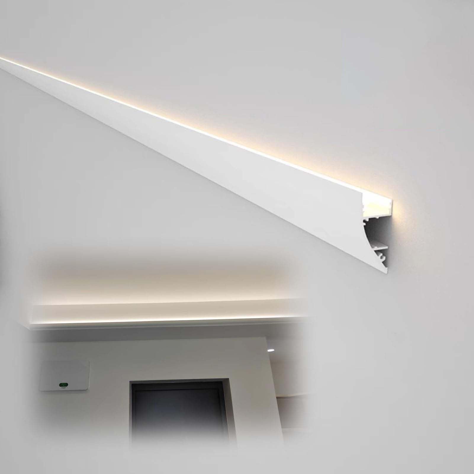 Aluminiowa obudowa, listwa świetlna LED, z funkcją oświetlenia w górę i w dół (światło otoczenia), konfigurowalna długość (domyślnie 1 m) (neutralne światło, 1 szt.)
