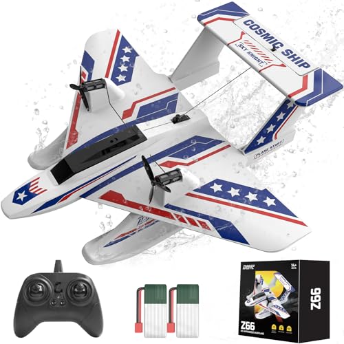 DEERC 3CH Amphibious RC Plane for Water, Land & Air, Remote Control Airplane Flying Boat Toys,2.4GHz...