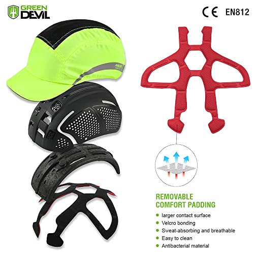 Green Devil Airlite Series Safety Bump Cap Super Lightweight Breathable Baseball Cap Style Head Protection Hard Hat For Men Women With Reflective Stripes #TOP1