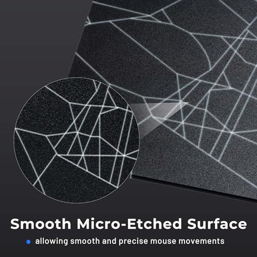 Image of XVX Glass Mouse Pad for Gaming, Black Spider Webs Hard Gaming Mousepad, Professional Large Mouse Mat 16.2 inch x 12.2 inch, Special Glass Surface with Improved Precision and Speed