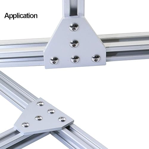 Miniatura 7 de Juego de 4 placas de conector de extrusión de aluminio 3030 con ranura en T, conector de perfil de aluminio en forma de T negro, placa de unión