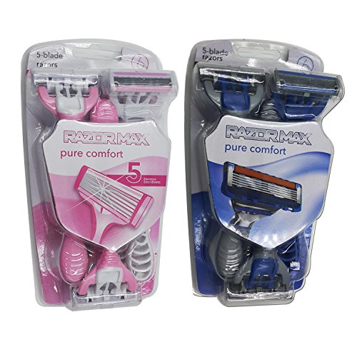 Comfort Disposable Shaving Razors 5 Blade Package (12 Count (M&W))