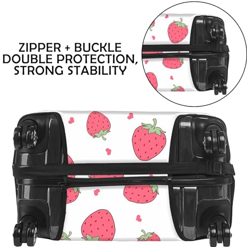 BHAHB Luggage Suitcase Cover Protector Luggage Elastic Washable Baggage Covers Cute Aesthetic for Unisex Women Travel Trip S(19-21 inch)-Strawberry by BHAHB - Image 2