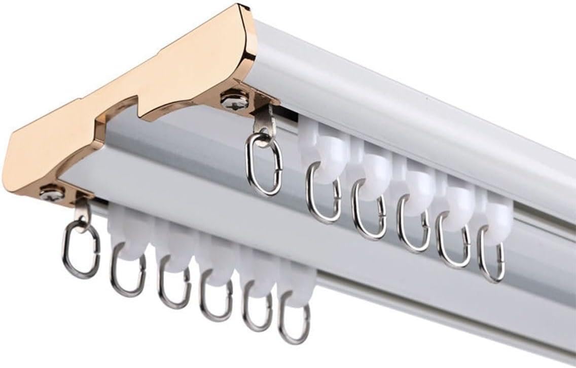 GJMSSMY Heavy Duty Double Curtain Track Kit 15m Aluminum Ceiling Rail for Living Room Bathroom & Bedroom Versatile Partition Solution B500cm